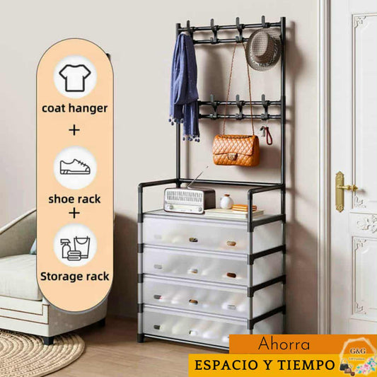 ZAPATERA - PERCHEROS 3 EN 1