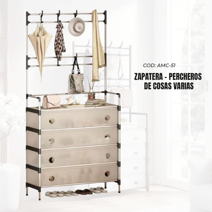 ZAPATERA - PERCHEROS 3 EN 1